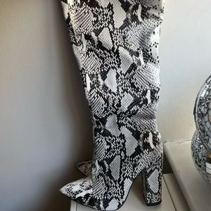 Knee high snakeskin boots